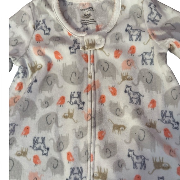 Carter's Other - Carter's White Gray and Pink Animal Print Sleep Sack Cozy